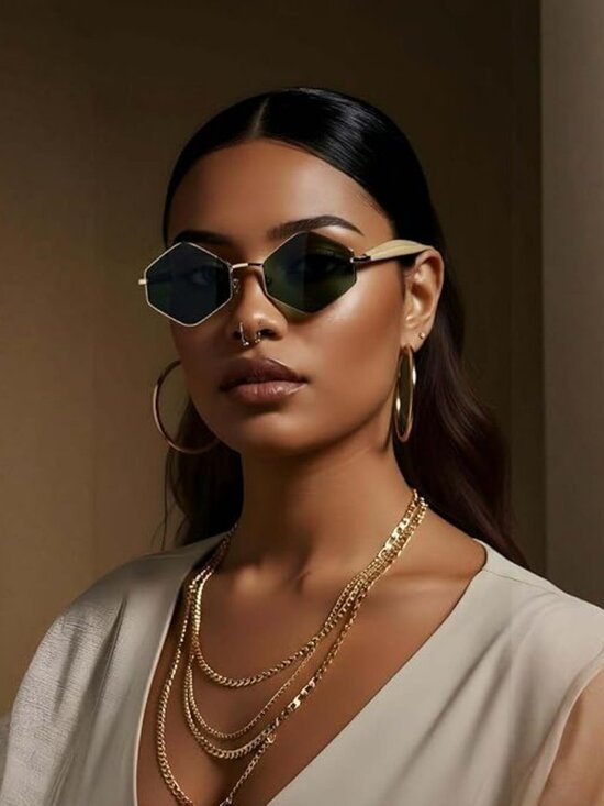 Narrow Green Sunglasses